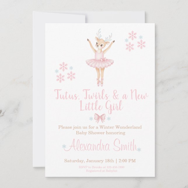 Invitación Winter Wonderland Baby Shower Invitation (Anverso)