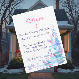 Invitación Winter Wonderland Birthday Invitation, Snowman 