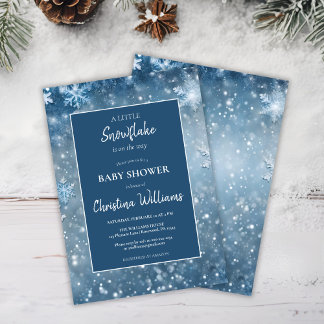 Invitación Winter Wonderland Blue Baby Shower