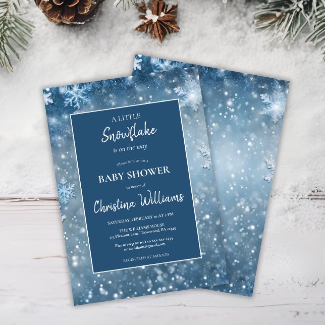 Invitación Winter Wonderland Blue Baby Shower (Subido por el creador)