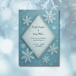 Invitación Winter Wonderland Blue Snowy Romantic boda