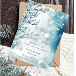 Invitación Winter Wonderland, Boda de String Lights