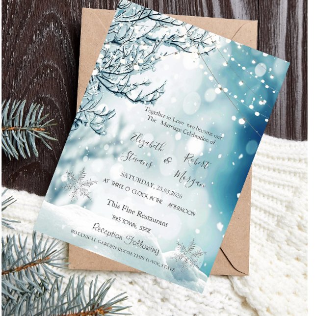 Invitación Winter Wonderland, Boda de String Lights (Subido por el creador)