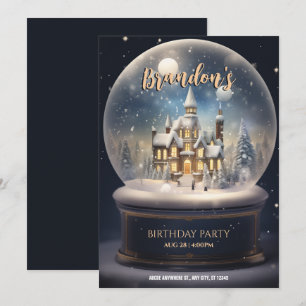 Invitación Winter wonderland bola del globo de vidrio cumplea