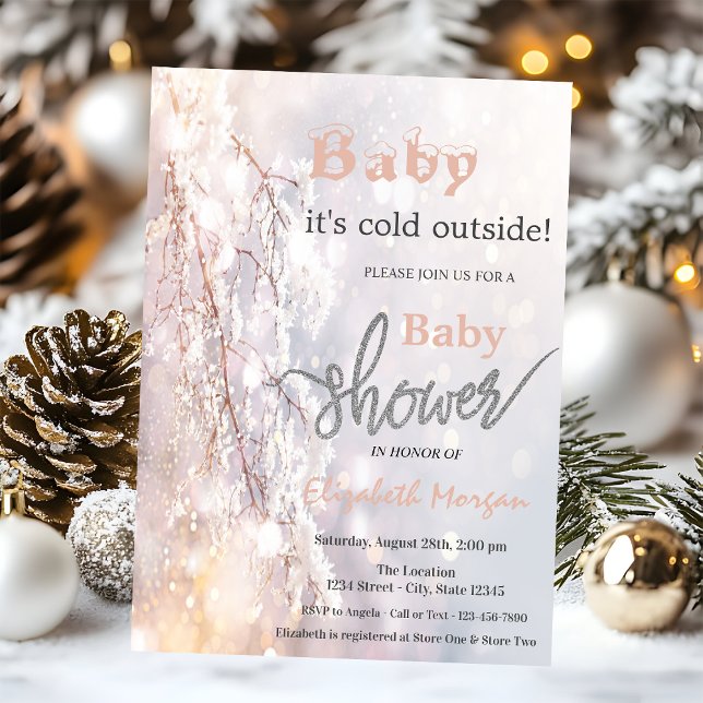 Invitación Winter Wonderland Branches Baby Shower (Subido por el creador)