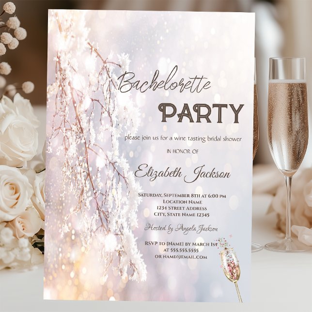 Invitación Winter Wonderland Branches Bachelorette (Subido por el creador)