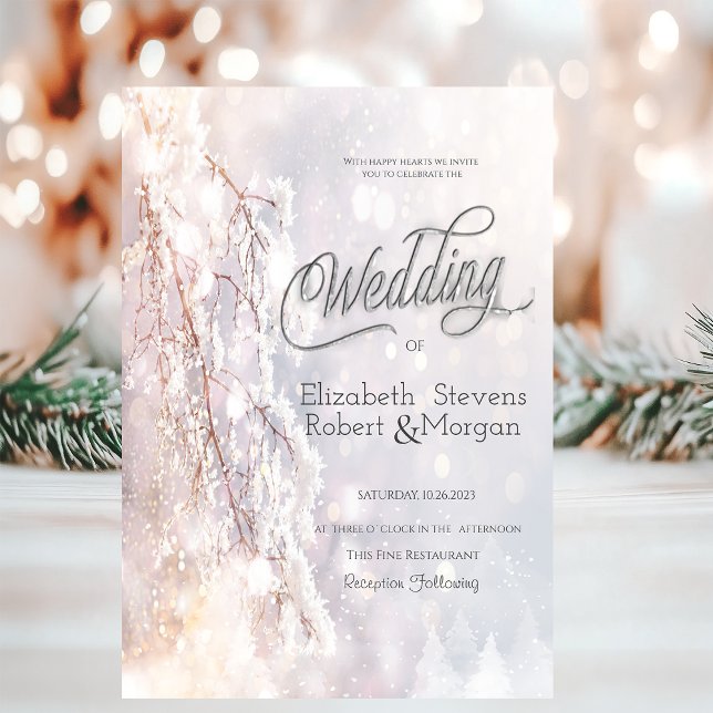 Invitación Winter Wonderland Branches Boda (Subido por el creador)