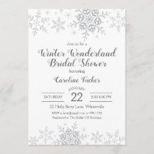 Winter Wonderland Bridal Shower Silver Snowflakes