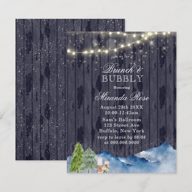 Invitación Winter Wonderland | Brunch & Bubbly Invita (Anverso / Reverso)