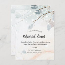 Invitación Winter Wonderland,Cena de ensayo de rama de árbol