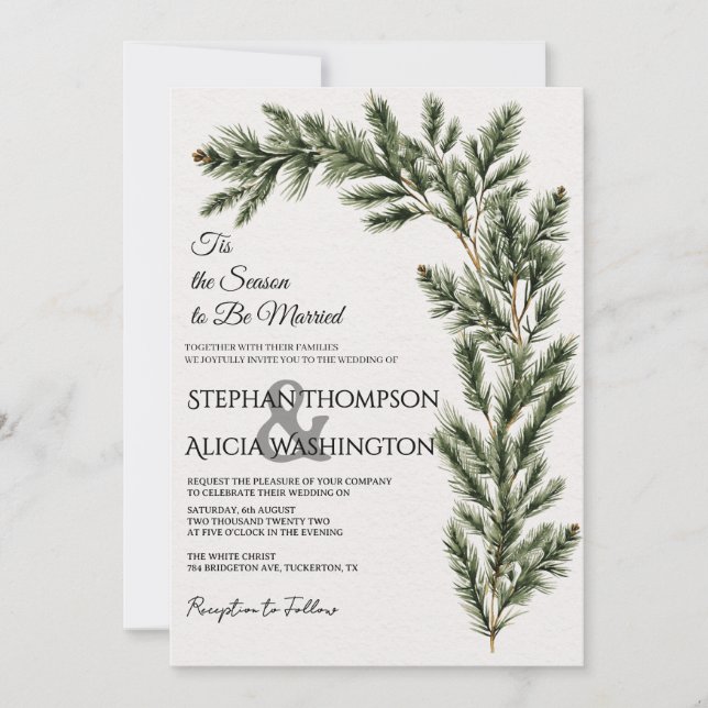 Invitación Winter Wonderland Christmas Wedding (Anverso)