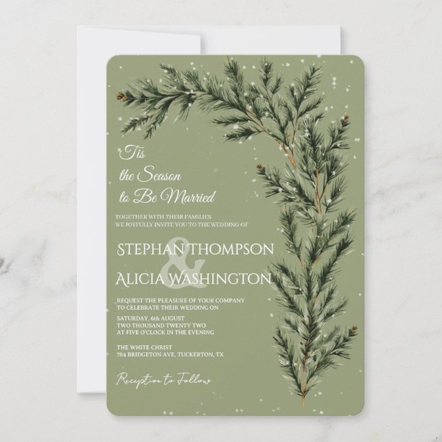 Invitación Winter Wonderland Christmas Wedding (Anverso)
