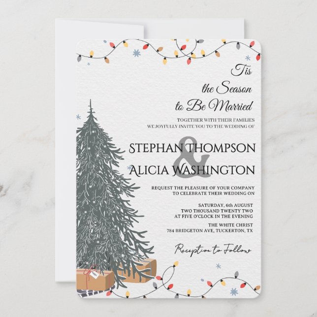 Invitación Winter Wonderland Christmas Wedding (Anverso)