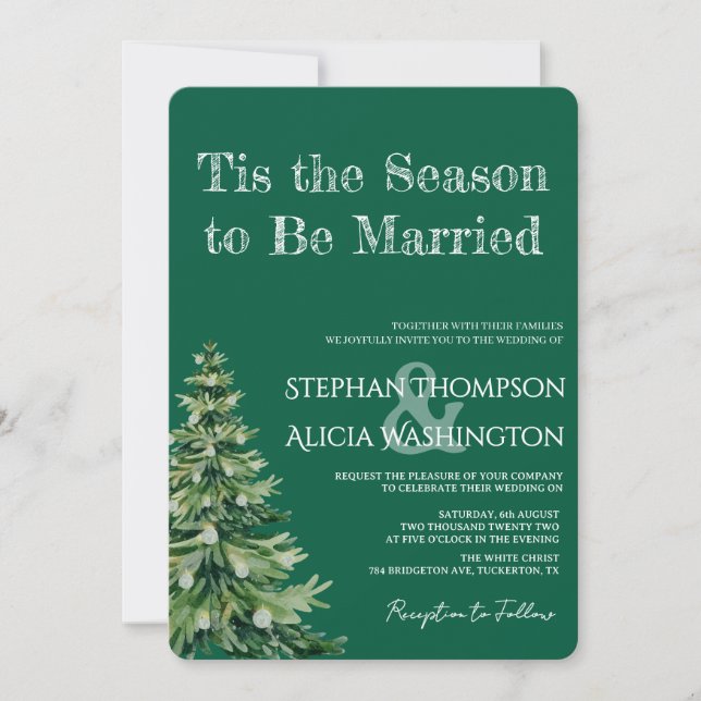 Invitación Winter Wonderland Christmas Wedding (Anverso)