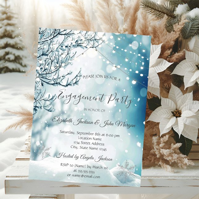 Invitación Winter Wonderland, compromiso de las luces de cade (Subido por el creador)