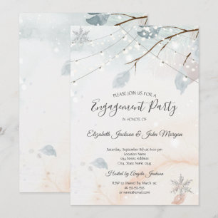 Invitación Winter Wonderland, compromiso de rama de árbol