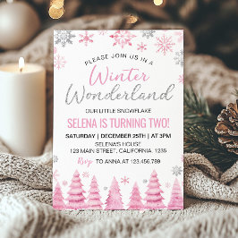 Invitación Winter Wonderland Copo de Nieve segundo cumpleaños