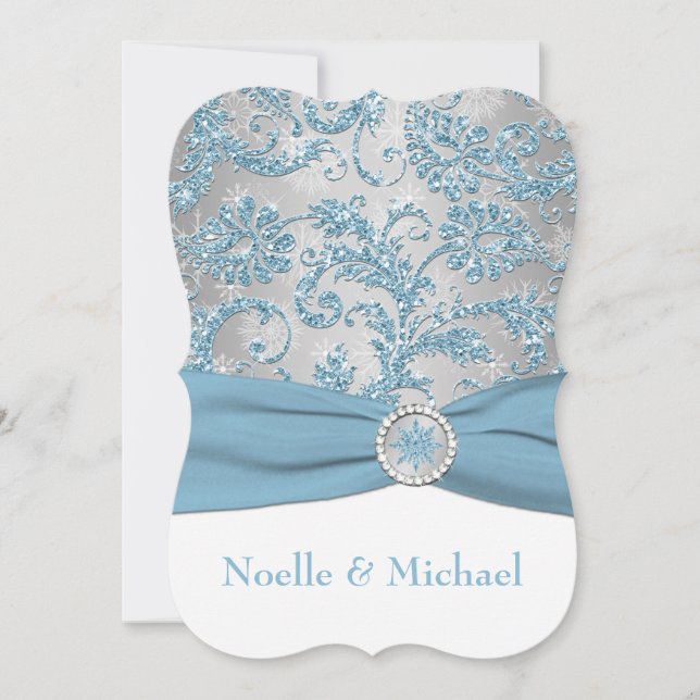 Invitación Winter Wonderland, Crystal Buckle Wedding Invitado (Anverso)