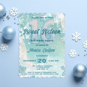 Invitación Winter Wonderland Dulce Dieciséis Cumpleaños