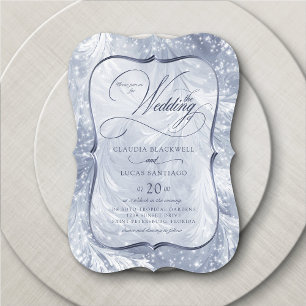 Invitación Winter Wonderland Elegant Snow Boda