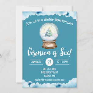 Invitación Winter Wonderland, fiesta de cumpleaños de los niñ