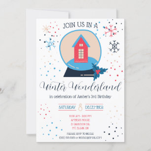 Invitación Winter Wonderland, fiesta de cumpleaños de ONEderl