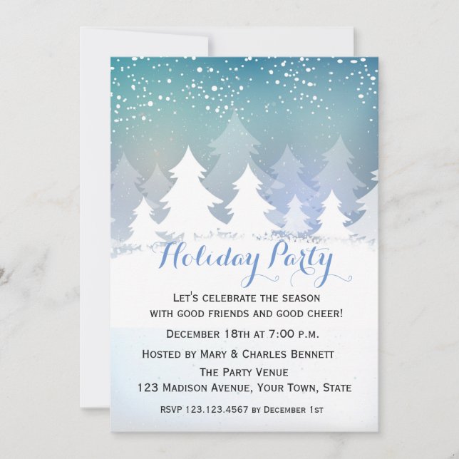 Invitación Winter Wonderland, fiesta navideña (Anverso)