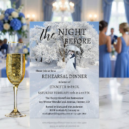 Invitación Winter Wonderland Fine Art Rehearsal Dinner