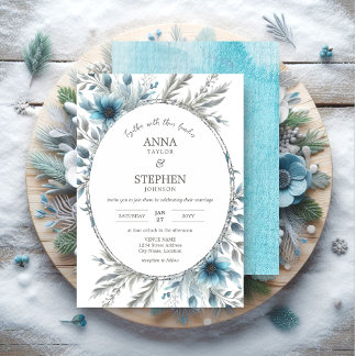 Invitación Winter Wonderland Floral Boda