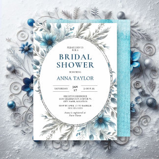 Invitación Winter Wonderland Floral Bridal Shower