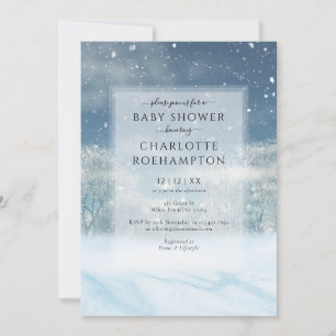 Invitación Winter Wonderland Forest Baby Shower