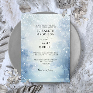 Invitación Winter Wonderland Forest Boda
