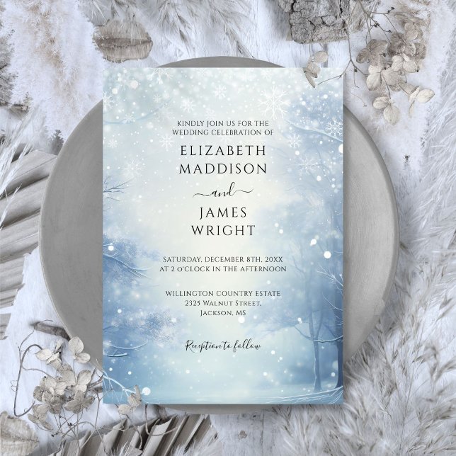 Invitación Winter Wonderland Forest Boda (Winter Wonderland Forest Wedding Invitation)