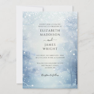 Invitación Winter Wonderland Forest Boda de código QR