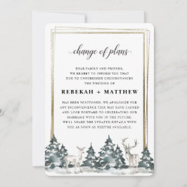 Invitación Winter Wonderland Forest | Cambio boda de planes