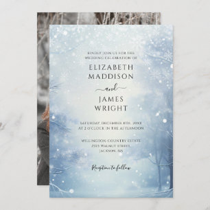 Invitación Winter Wonderland Forest Photo Boda