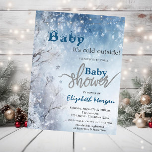 Invitación Winter Wonderland Landscape Baby Shower