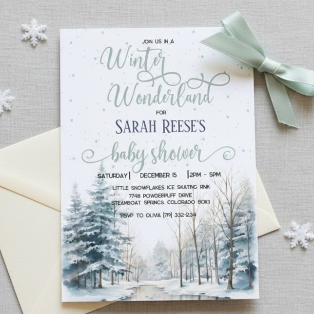Invitación Winter Wonderland Navidades Baby Shower (Subido por el creador)