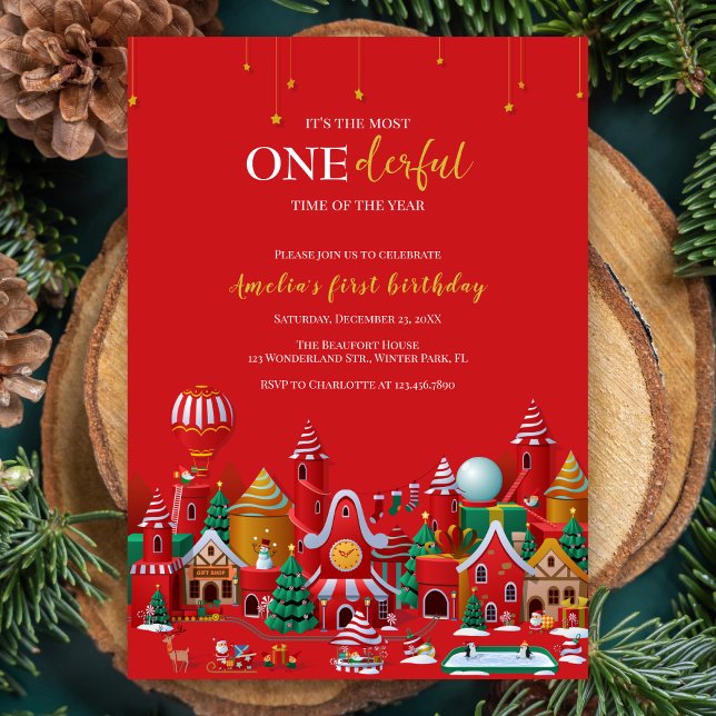 Invitación Winter Wonderland Navidades Maravillosos 1er cumpl (Subido por el creador)