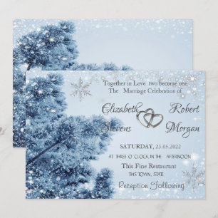 Invitación Winter Wonderland, Nieve, Boda de copos de nieve