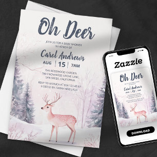 Invitación Winter Wonderland Oh Deer Baby Shower