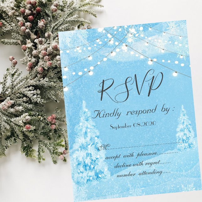 Invitación Winter Wonderland, Pine Tree RSVP (Subido por el creador)
