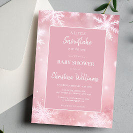 Invitación Winter Wonderland Pink Baby Shower