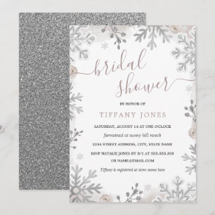 Invitación Winter Wonderland Rubor Silver Bridal Shower