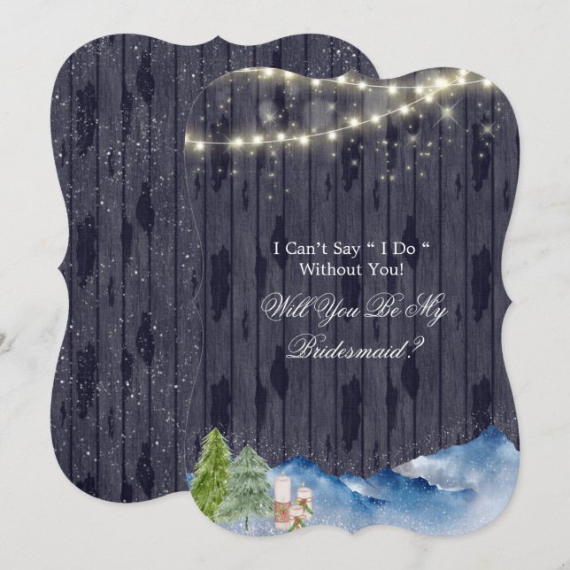 Invitación Winter Wonderland Serás Mi Novia (Anverso / Reverso)
