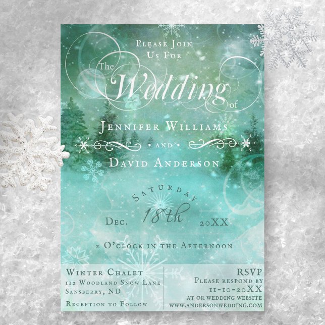 Invitación Winter Wonderland Snow Woodland Boda (Subido por el creador)