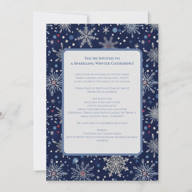 Invitación Winter Wonderland Snowflake (Anverso)