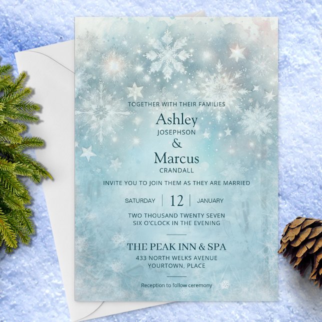 Invitación Winter Wonderland Snowflake Boda (Subido por el creador)