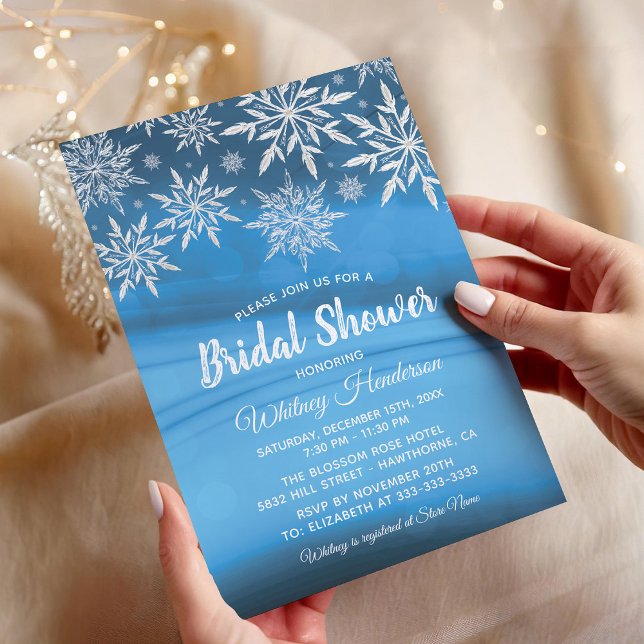 Invitación Winter Wonderland Snowflake Bridal Shower (Subido por el creador)