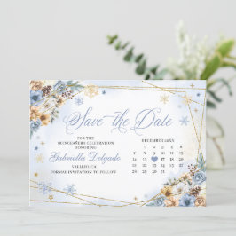 Invitación Winter Wonderland Snowflake Salva La Fecha